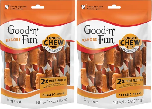 Vista 16 de Good'N'Fun - Brochetas de cuero crudo de triple sabor para perros