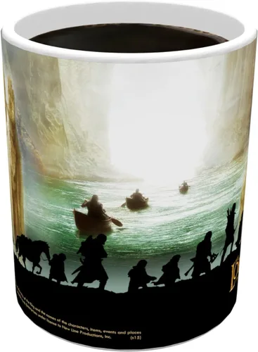 Vista 3 de Morphing Mugs El Señor de los Anillos (La Comunidad del Anillo) Taza de cerámica, color negro