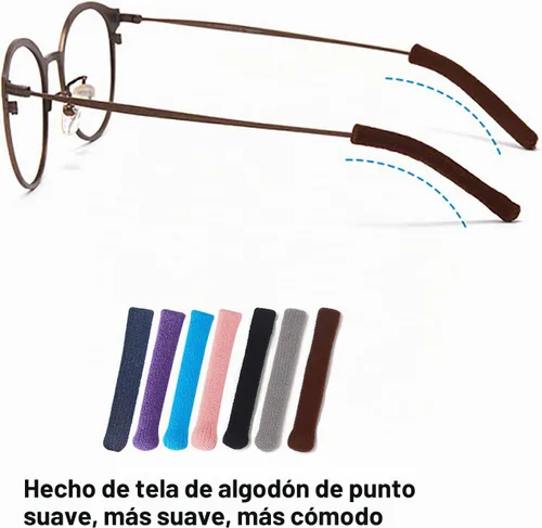Vista 5 de Cojín de Oreja para Gafas de Tela de Algodón Tejido Suave Mejorado, Puntas de Patillas de Gafas Elásticas Antideslizantes Cómodas Retenedor