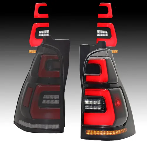 Vista 6 de Kit de luces traseras LED Gobison adecuado para Toyota 4Runner 2003-2009 Carcasa negra Efecto luz fluyendo Fácil instalación