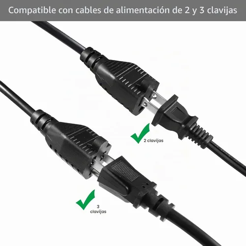 Vista 3 de Cable divisor de alimentación de 4 tomas, extensor de enchufe de 1 a