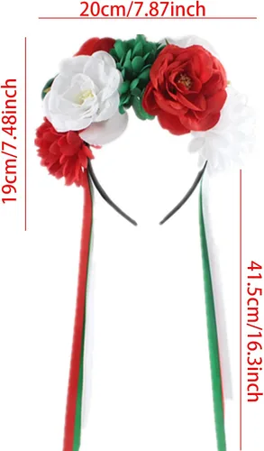Vista 6 de aoozleny Diadema con coronas de flores mexicanas, tocado para fiesta de Halloween