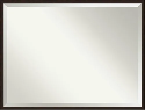 Vista 35 de Amanti Art Espejo de pared marrón de 26 x 22 pulgadas, espejo rectangular de baño de Alejandría marrón rústico para decoración de pared, sala