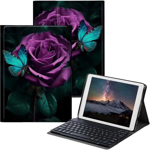 Vista 9 de Funda para Samsung Galaxy Tab S6 Lite 2022/2020 con teclado inalámbrico desmontable y soporte ajustable para proteger la tableta para Samsung Galaxy