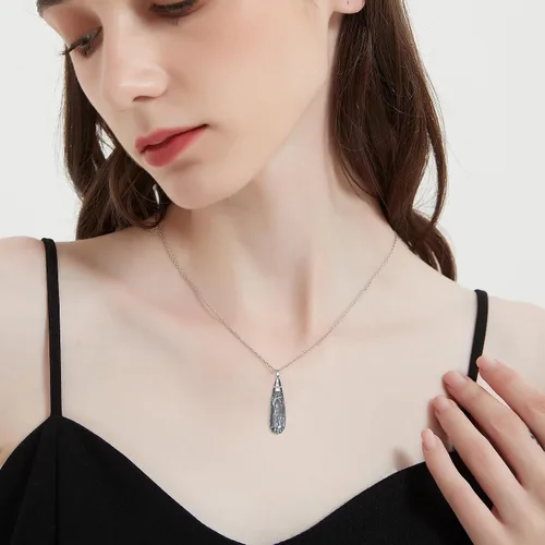 Vista 126 de Collar con colgante de urna de cenizas de cremación y árbol de la vida para mujer, plata de ley US1