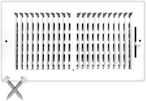 Vista 21 de HVAC Premium Rejilla de Suministro de Aire de 1 Vía de 10'' X 6'' - Tapa de Ventilación y Difusor - Cara Plana Estampada - Blanco
