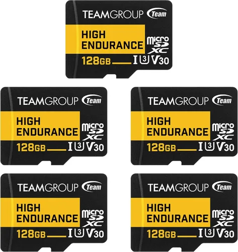 Vista 7 de TEAMGROUP Alta resistencia 64GB x 5 unidades Micro SDXC UHS-I U3 V30 4K 100 MB/s (diseñada para monitorear), estable y duradera, compatible