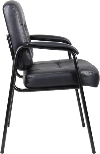 Vista 5 de Boss Office Products Silla de invitados de LeatherPlus con respaldo medio ejecutivo en negro