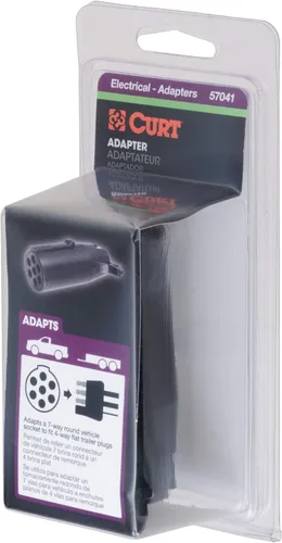 Vista 6 de CURT 57041 - Adaptador de cableado de remolque de 7 vías redondas del lado del vehículo a 4 vías planas