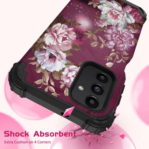 Vista 3 de Hocase Funda para Galaxy A13 5G, resistente a los golpes, protección de goma de silicona suave, funda protectora híbrida de plástico duro