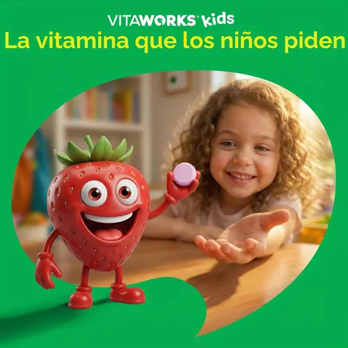 Vista 8 de VitaWorks Multivitamínico para niños con tabletas masticables de hierro