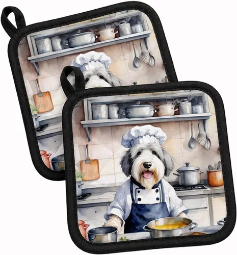 Vista 73 de Caroline's Treasures Coton de Tulear El Chef Par de Agarraderas de Ollas de Cocina Resistentes al Calor Juegos de Agarraderas de Ollas Almohadillas