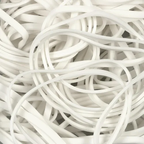 Vista 2 de JAM PAPER Bandas de goma coloridas, tamaño 33, bandas elásticas blancas, 100/paquete Blanco