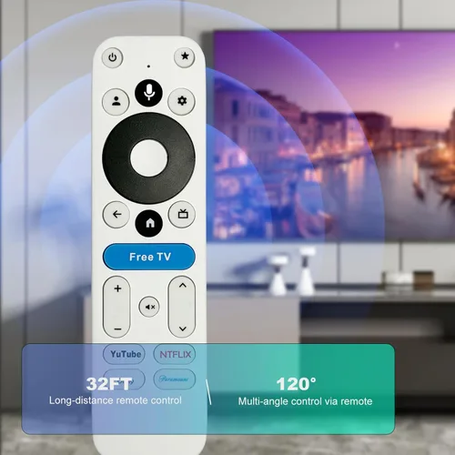 Vista 3 de Remoto de voz reemplazado para dispositivo de transmisión onn 4K Compatible con 100024646 100026240 100135769 Material ABS blanco