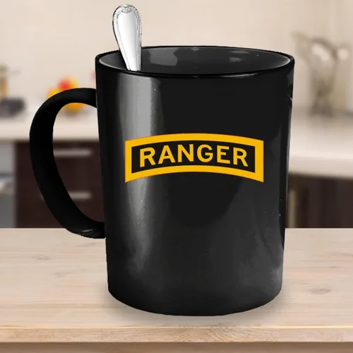 Vista 2 de Army Ranger Taza de café - Ranger Tab - Negro/Blanco/11oz/15oz