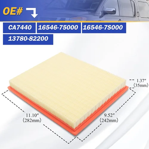 Vista 6 de CA7440 Filtro de aire de motor para INFINITI QX56 NISSAN Armada Frontier NV1500 NV2500 NV3500 Pathfinder Titan Xterra Jeep Grand Cherokee SUZUKI