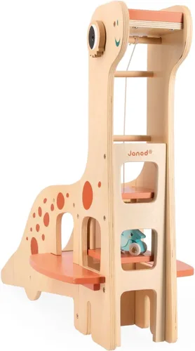 Vista 7 de Janod - Garaje de dinosaurio de madera de dinosaurio - Juego imaginativo - Fomenta la creatividad y la narración - Mejora el diseño de habilidades