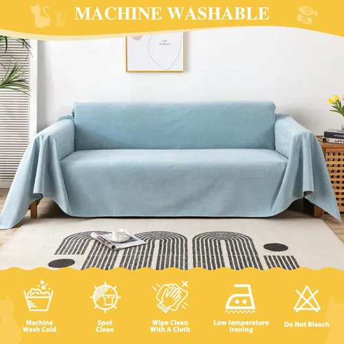 Vista 6 de Funda de sofá para sofá de 2 a 3 cojines, apta para mascotas, resistente al agua, antiarañazos de gatos, protector de muebles seccional