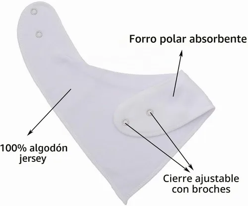 Vista 2 de Maiwa Baberos tipo bandana de algodón blanco para bebés, niñas y niños, para babeo y dentición, paquete de 8