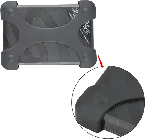 Vista 5 de Rancco Funda de silicona a prueba de golpes, para Seagate Backup Plus 3T/4T, Expansion 4T, Game Drive para Xbox One 4T, WD My Passport & Elements