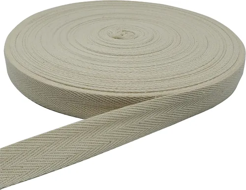 Vista 40 de Cinta de espiga de 50 yardas, cinta de algodón para coser (beige, 1 pulgada) Materiales respetuosos con el medio ambiente, suaves