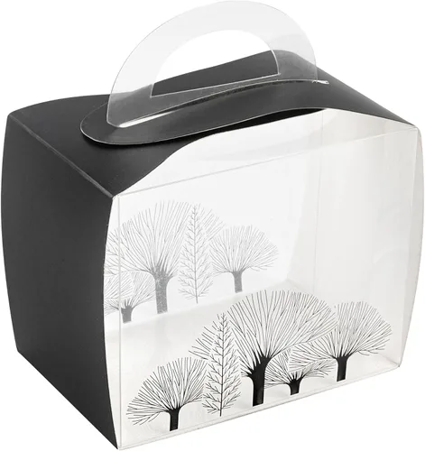 Vista 2 de Restaurantware Sweet Vision - Cajas individuales para cupcakes de 5 x 3.25 pulgadas, 100 cajas de exhibición desechables para cupcakes, con asa