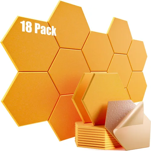 Vista 153 de Paquete de 12 paneles acústicos autoadhesivos de 12 x 10 x 0.4 pulgadas, paneles de espuma a prueba de sonido con alta densidad, elegante diseño