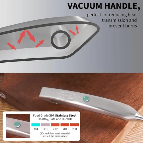 Vista 5 de Servidor de espaguetis, [resistente al óxido, formación integral, duradero] Tenedor para pasta Newness de acero inoxidable 304 con mango ergonómico
