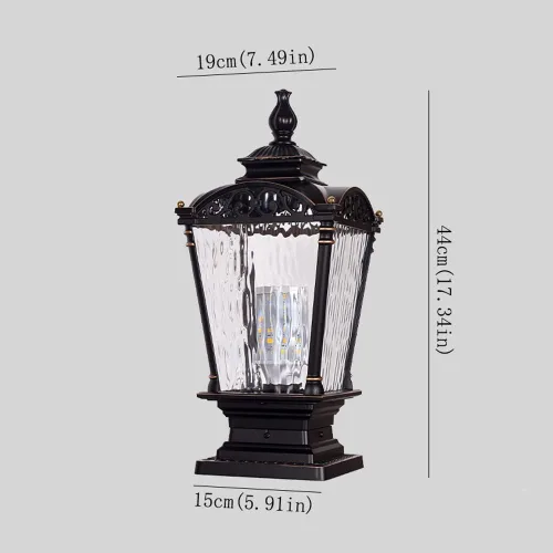 Vista 2 de Luces de poste al aire libre, faroles de columna simples impermeables modernos para exteriores, farol de pilar, villa, puerta, farol de poste