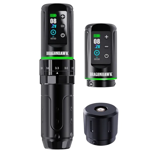 Vista 10 de Dragonhawk Kit de tatuaje inalámbrico L3 Motor Mcore-L3 Kit negro + 2