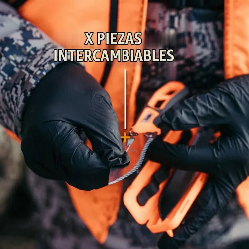 Vista 7 de Gerber Gear Randy Newberg EBS - Cuchillo de caza duradero y liviano con cuchillas intercambiables - Cuchillo premium para el campo para Naranja