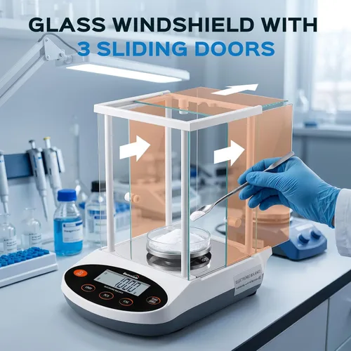 Vista 3 de Bonvoisin Balanza analítica de 300 gx1 mg báscula de laboratorio de precisión báscula electrónica digital, escala analítica de laboratorio de 1 mg