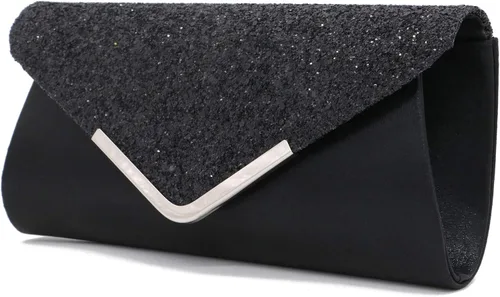 Vista 2 de ZIUMUDY Bolso de mano de noche con purpurina brillante para colgar en el hombro, bolso de mano para boda nupcial