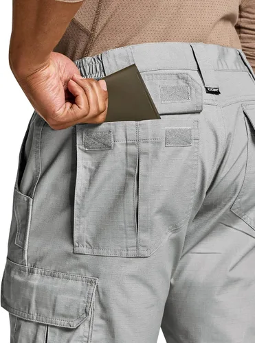 Vista 3 de CQR Pantalones tácticos para hombre, resistentes al agua, pantalones cargo Ripstop, ligeros EDC trabajo, senderismo, ropa para exteriores