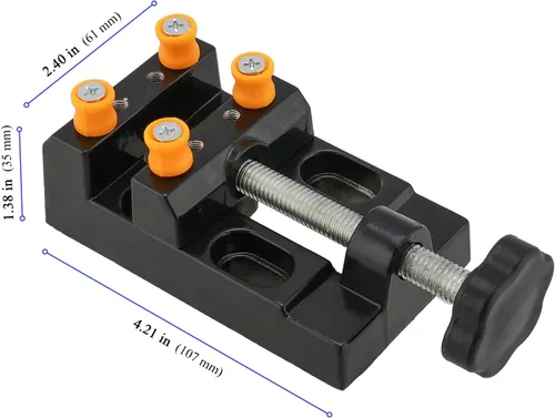 Vista 2 de KEILEOHO 4 piezas de mini abrazadera de banco de banco, tornillo de mesa ajustable universal para prensa de taladro, fabricación de joyas