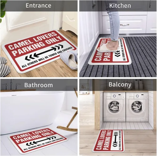 Vista 5 de Welcome Mat Outdoor Funny Camel Lovers Parking Only Rug Bar Decor for Home Mat Shoes (Size : 65X90CM)