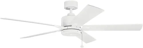 Vista 3 de KICHLER 330243MWH Soporte sobresaliente, ventilador de techo de 5 aspas blancas mate, blanco, 60 pulgadas