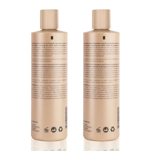 Vista 7 de MOEHAIR Juego de champú y acondicionador con infusión de proteínas para cabello seco y dañado, fortalece la fibra capilar, sin sulfatos ni