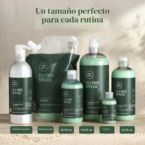 Vista 12 de Champú especial de Tea Tree, Limpieza profunda, Refresca el cuero cabelludo, Para todo tipo de cabello, especialmente cabello graso