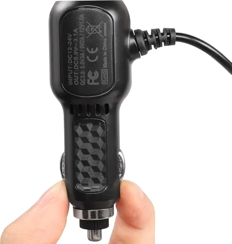Vista 3 de MEIRIYFA Cable de alimentación para cámara de salpicadero, cargador de cámara de tablero mini USB, cargador rápido QC3.0 para automóvil con puertos