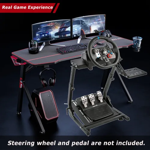Vista 7 de Minneer G25G27G29G920 Racing Steering Wheel Stand, Applicable to T248PST248XBox Simulator Cockpit Adjustable Height Foldable Wheel Pedals NOT
