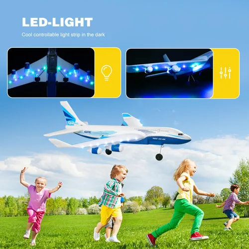 Vista 4 de 4DRC Avión de control remoto para niños y adultos, avión de control remoto G2 para principiantes y adultos, avión listo para volar con luz LED