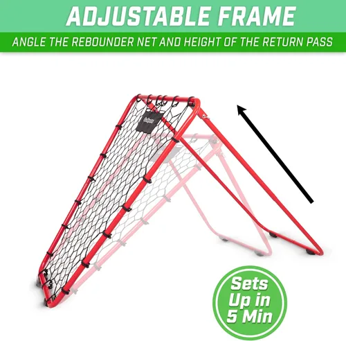Vista 4 de GoSports Red de rebote de baloncesto con marco ajustable, pies de agarre de goma y bolsas de arena - Auxilio de entrenamiento portátil para pases