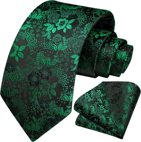 Vista 54 de Corbatas florales tejidas clásicas para hombre, corbata cuadrada de bolsillo, corbatas formales para hombres, boda con pañuelo