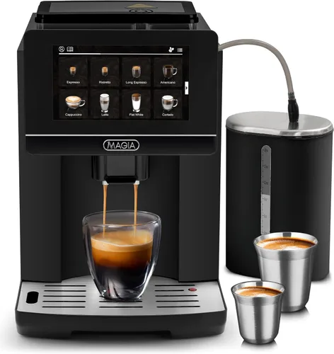 Vista 12 de Zulay Kitchen Magia Clasica - Máquina automática de café expreso con molinillo integrado, cafetera de panel táctil, espumador de leche con varita