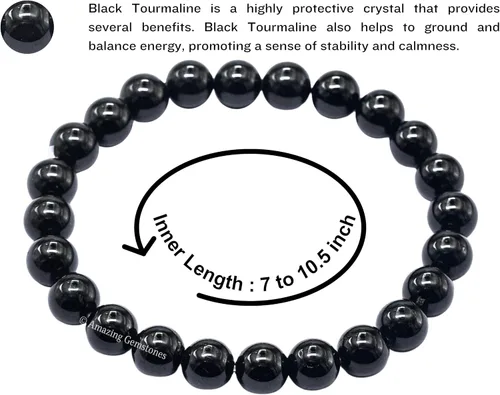 Vista 521 de Amazing Gemstone Crystal Bracelet for Women Men's Gifts - Protection Healing Crystal Bracelet - 8mm Gemstone Beaded Stretchable Bracelet Pulseras
