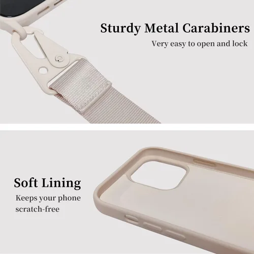 Vista 350 de Funda compatible con iPhone 8 Plus, iPhone 7 Plus/6 Plus/6S Plus con cordón, funda cruzada para iPhone con correa ajustable de silicona para iPhone