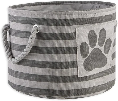 Vista 38 de Bone Dry - Cesta de almacenamiento para mascotas, diseño de parche de pata rayado, aguamarina, rectángulo pequeño