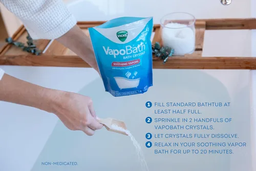 Vista 6 de Vicks VapoBath, sales de baño, bomba de baño, cristales de baño no medicados, vaporizadores Vicks reconfortantes, baño de vapor, aromaterapia