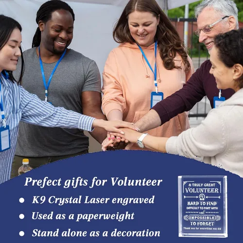 Vista 5 de Movdyka Regalos de agradecimiento voluntarios para mujeres y hombres, recuerdo de cristal personalizado, regalos de agradecimiento para decoración